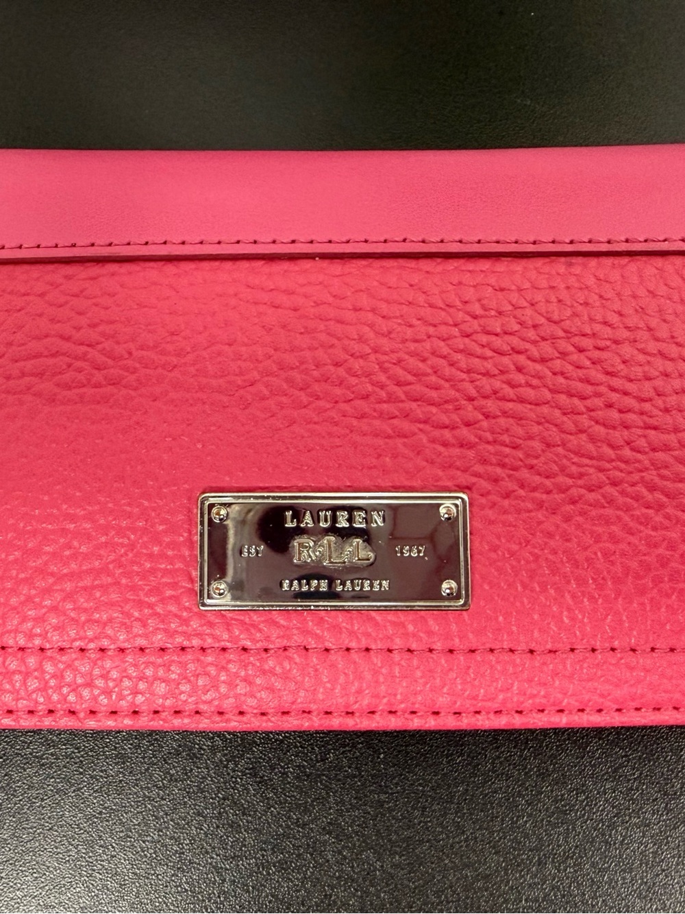 Lauren Ralph Lauren Hot Pink Leather Continental Wallet EUC - Picture 2 of 14
